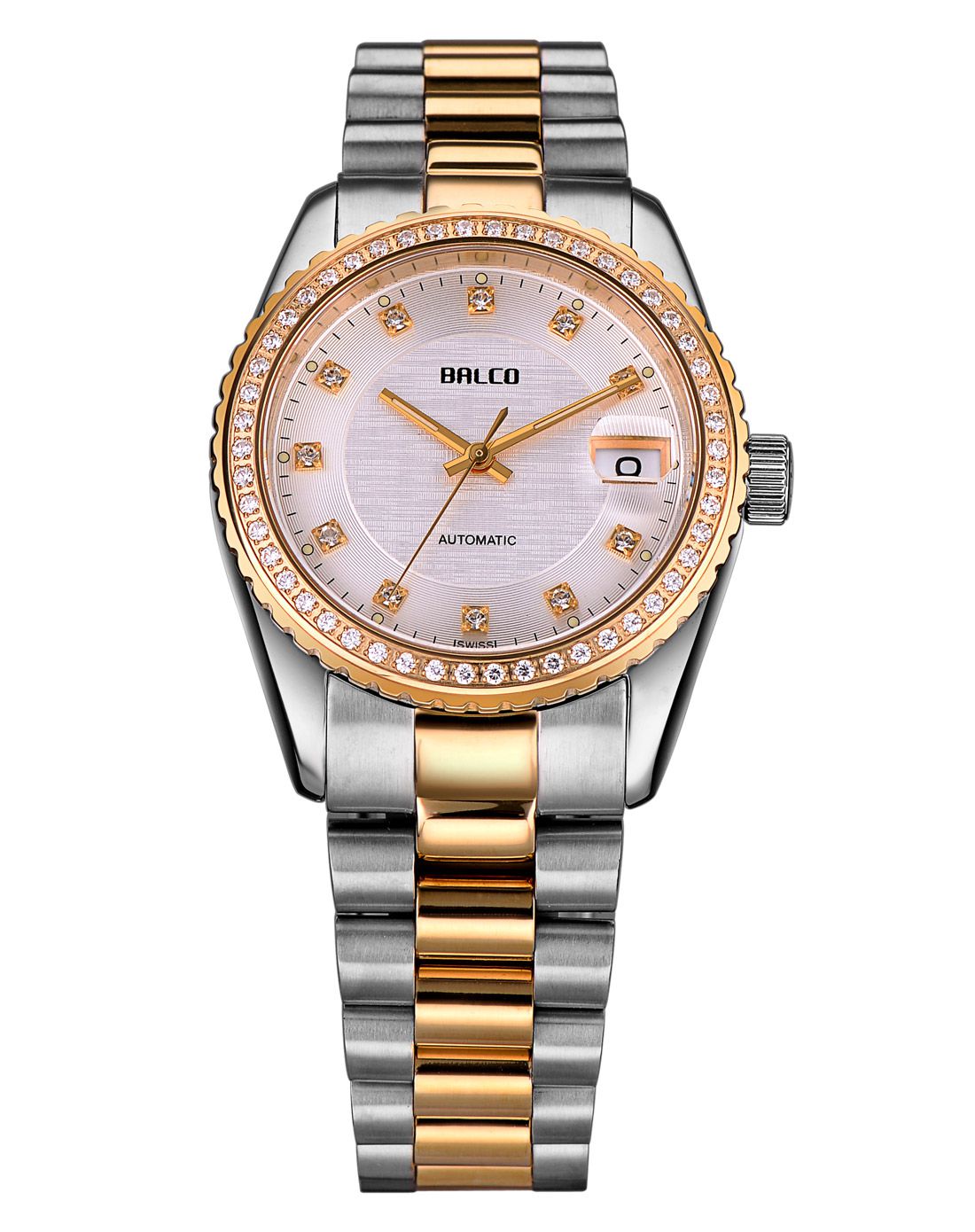 拜戈balco 专柜同步 商务时尚白盘机械男表