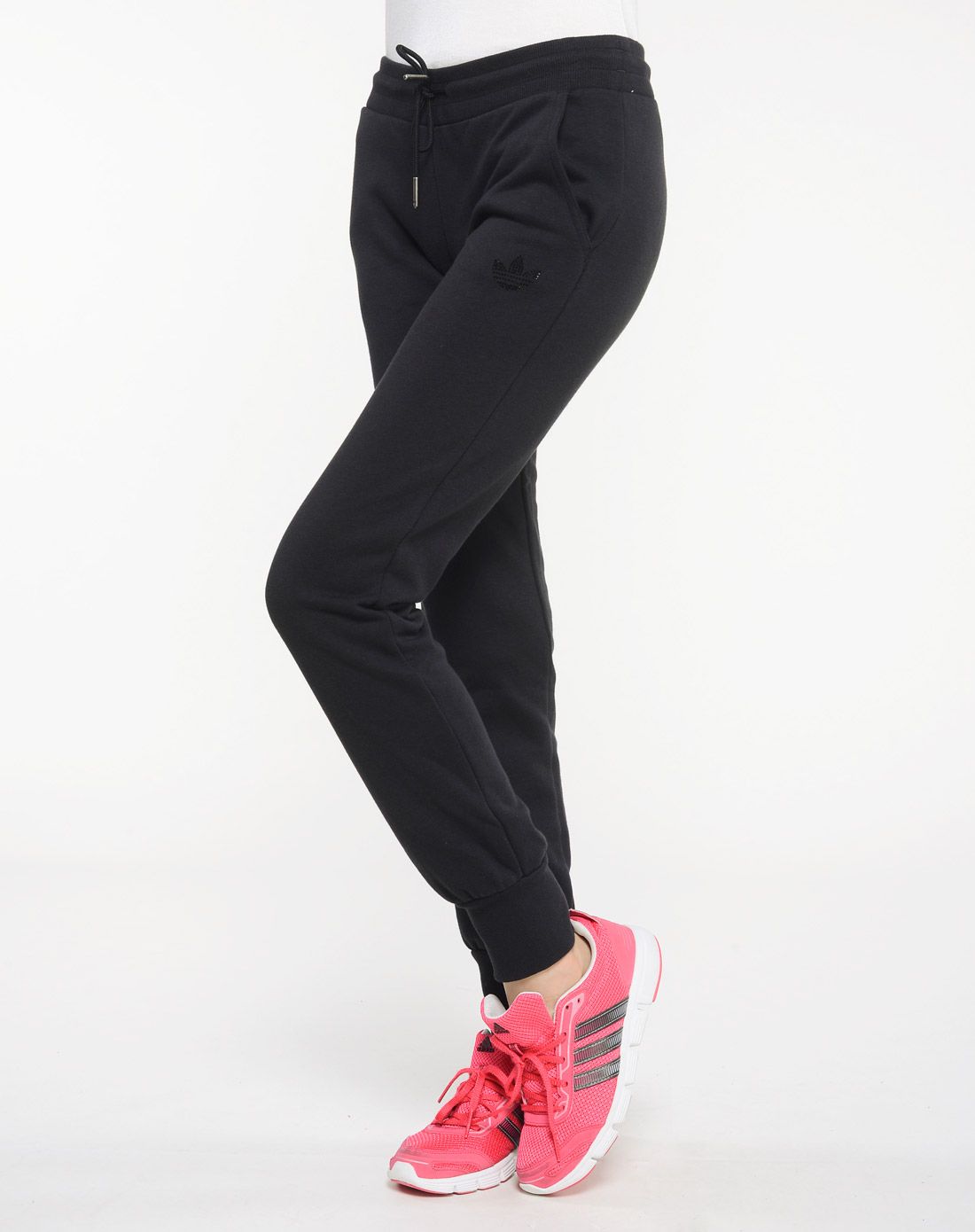 adidas 女款灰黑色长裤 三叶草系列