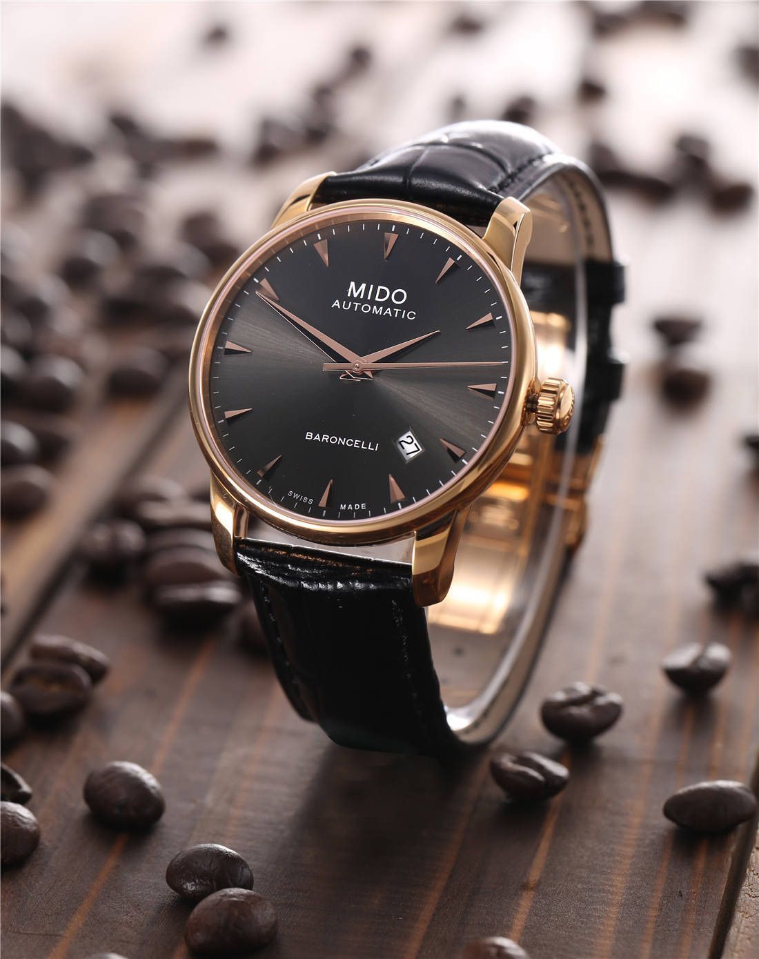 mido 贝伦赛丽系列自动机械灰色男表m8600.3.13.