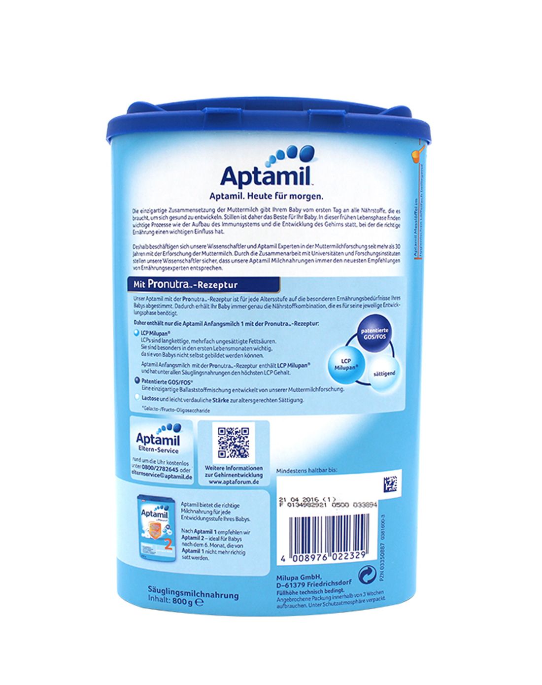 【2件起售】德国aptamil爱他美婴儿配方奶粉 1段 800克