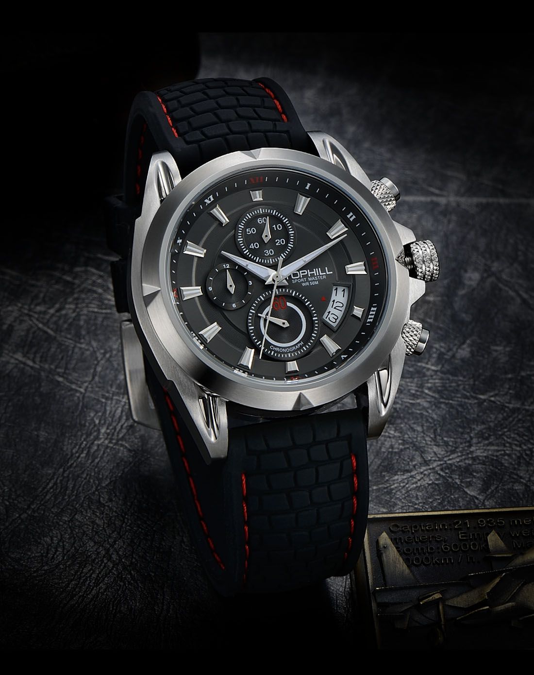 陀翡利迩户外极限运动316l钢壳男表