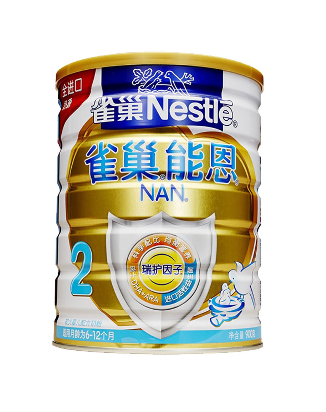 雀巢(nestle)能恩2段升级配方较大婴儿配方奶粉 900g