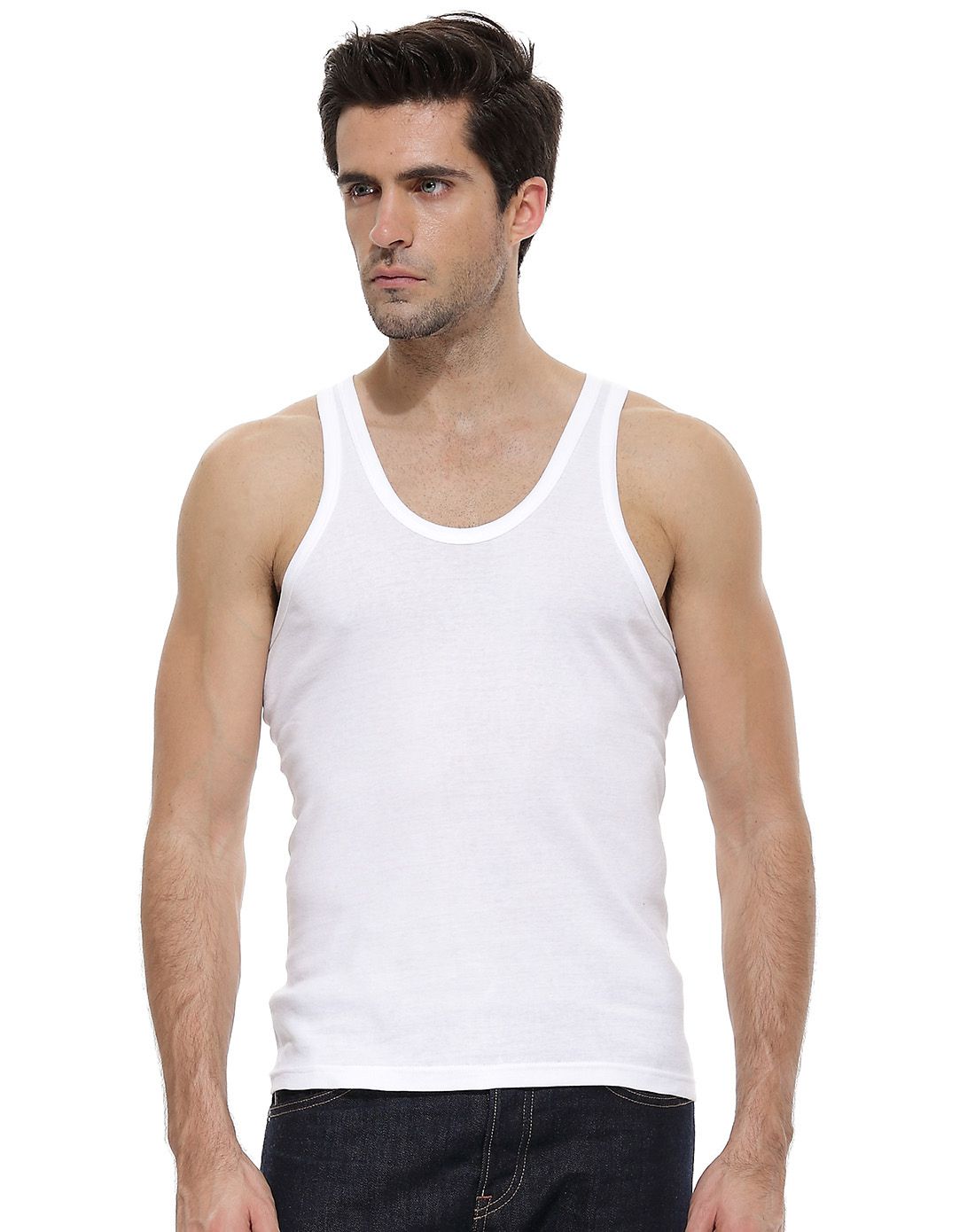 男士白色背心