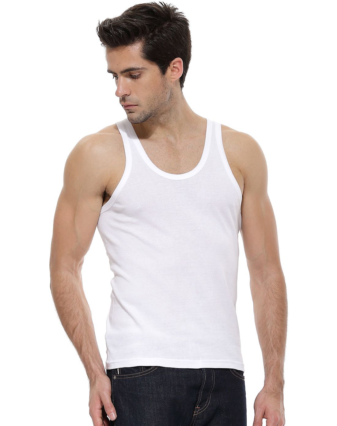 男士白色背心