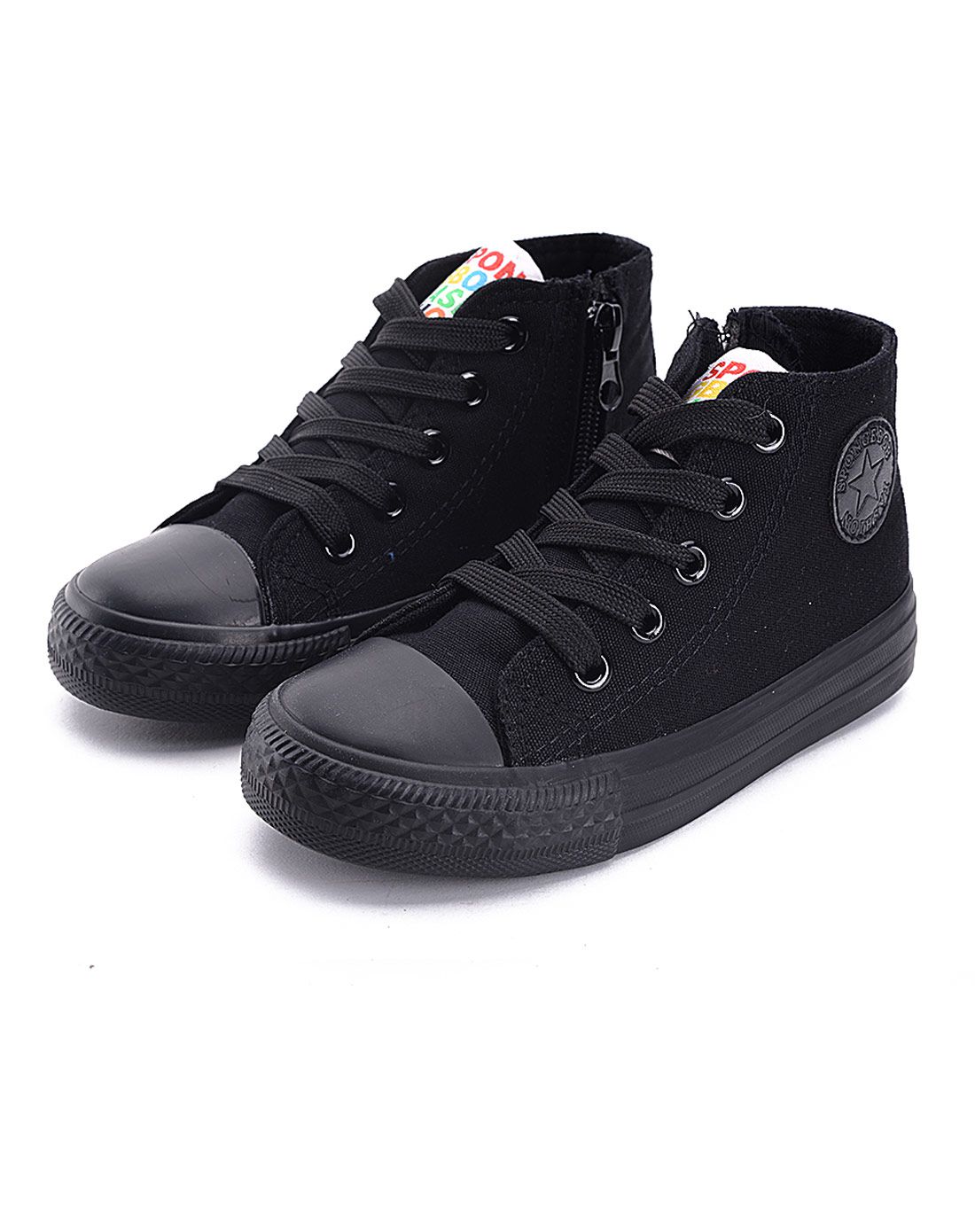 中性全黑儿童帆布鞋【23-37码】(专柜同款)