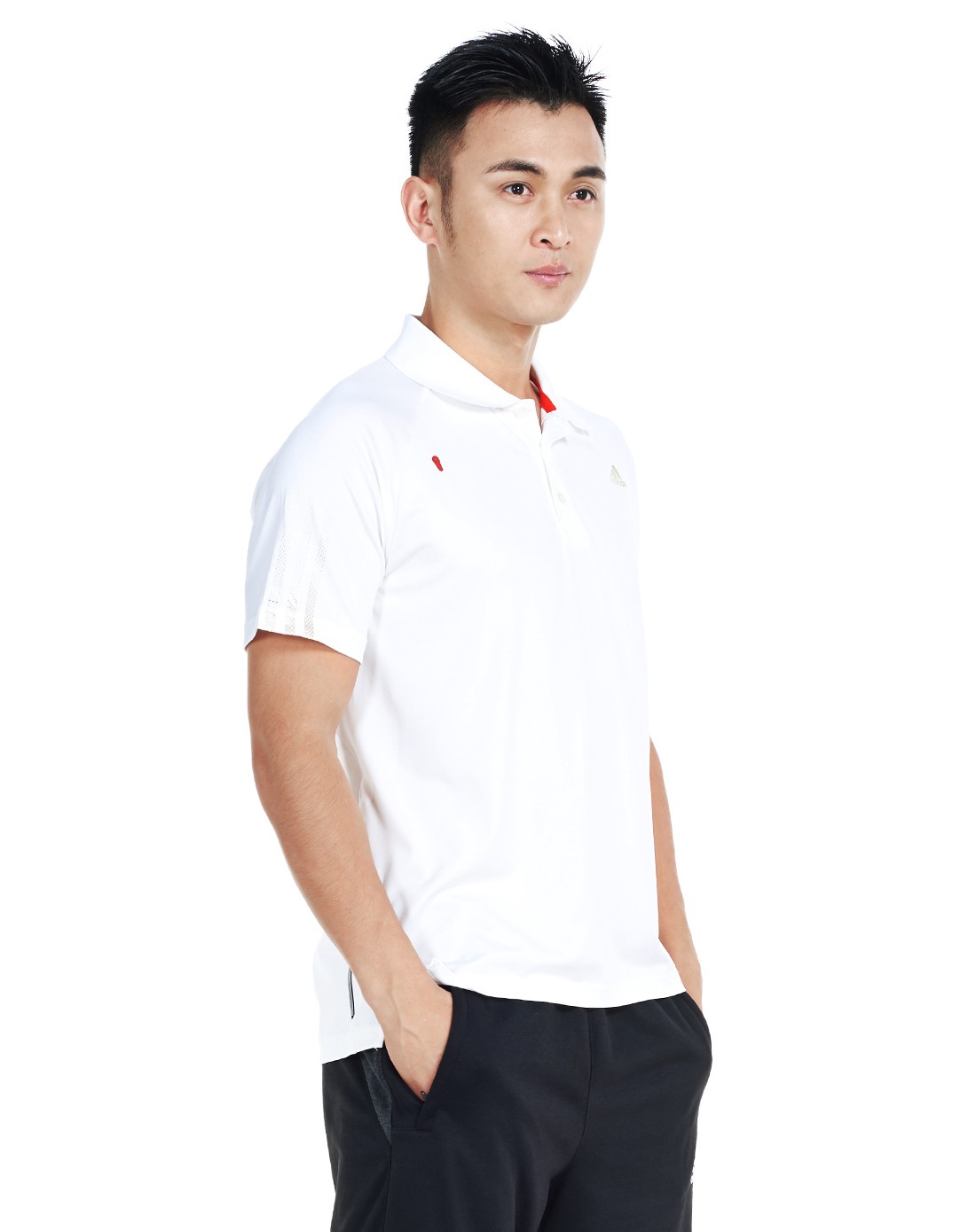 透气排汗 男款白色短袖polo衫