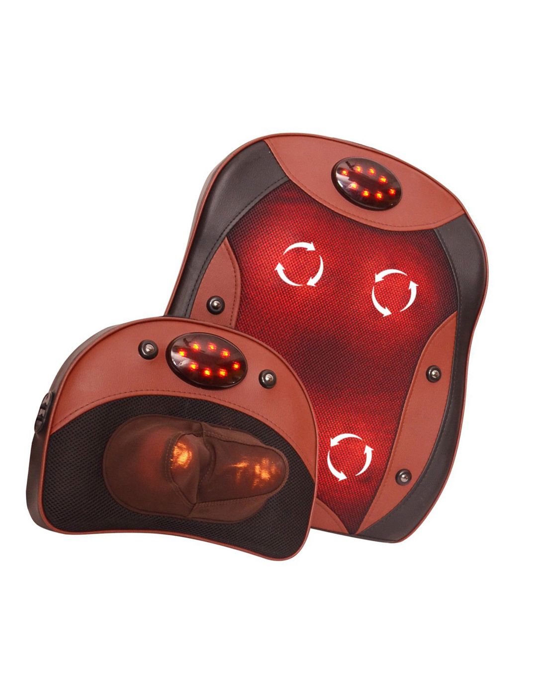 办公家用按摩放松中性款红棕色按摩三件套