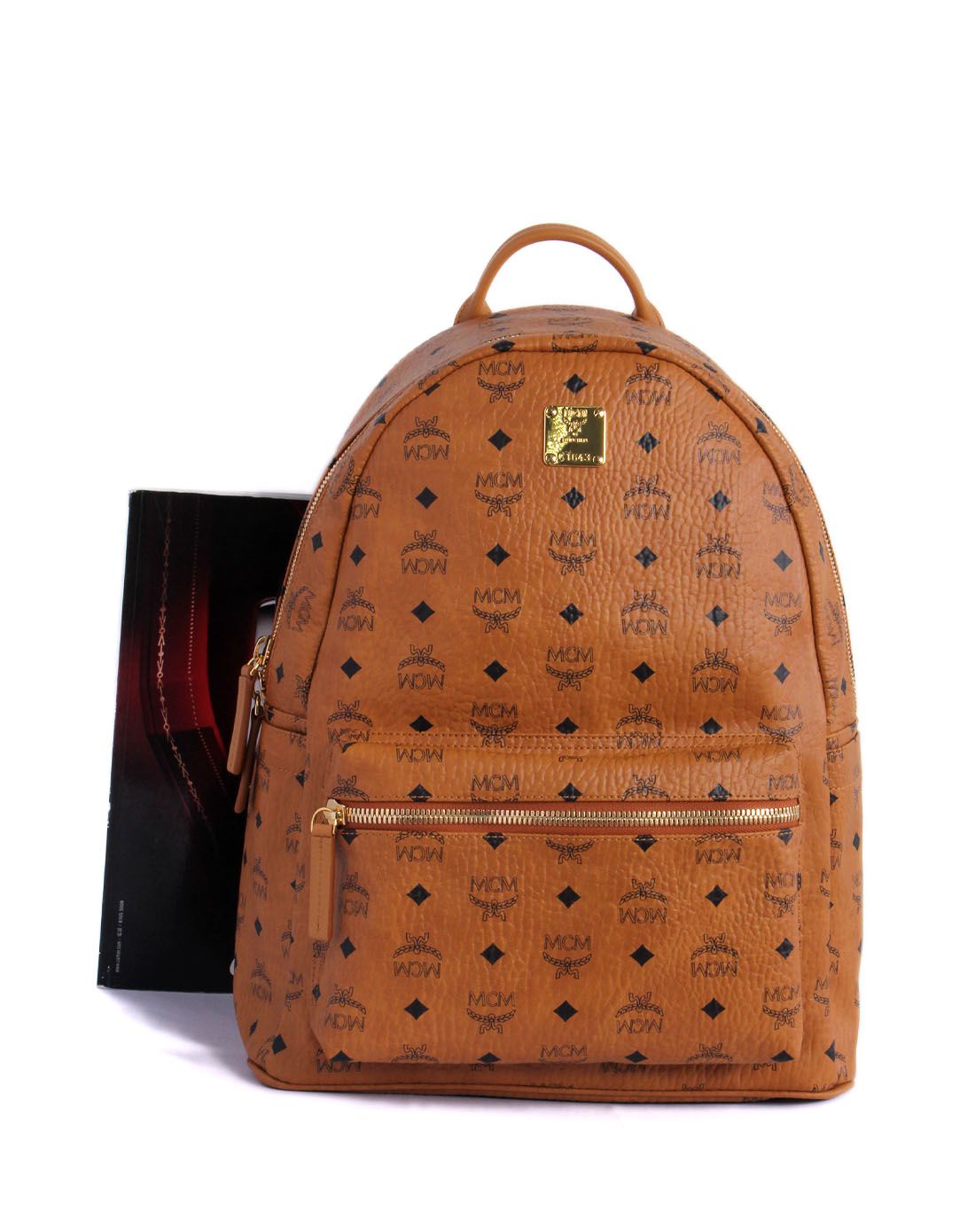 mcm 中性棕色经典休闲双肩包(中号)