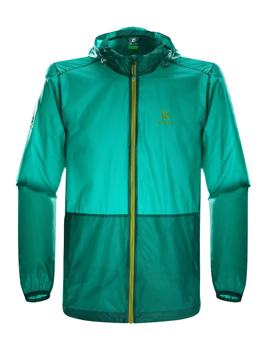 轻透干爽 男款鲜青色轻薄风衣