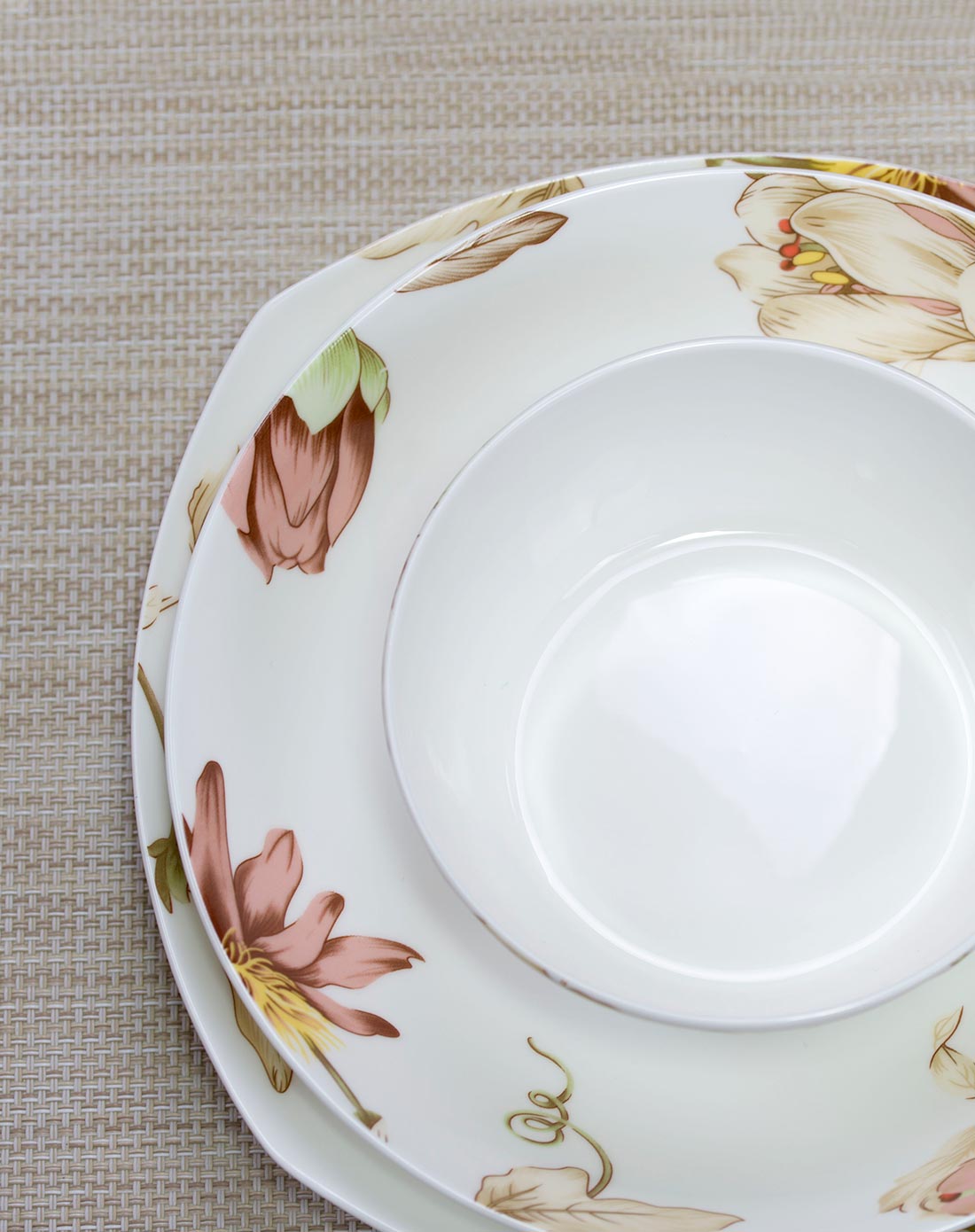 高级唐山骨瓷春园花海28头高品质骨质瓷餐具礼盒