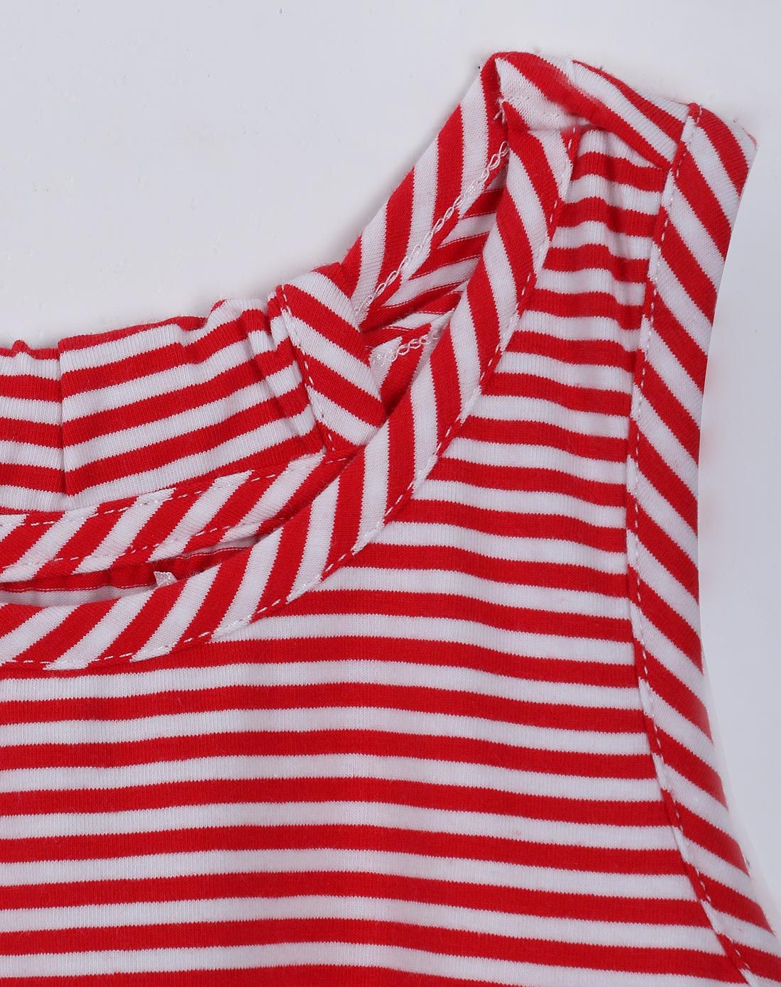 女童红白条针织背心