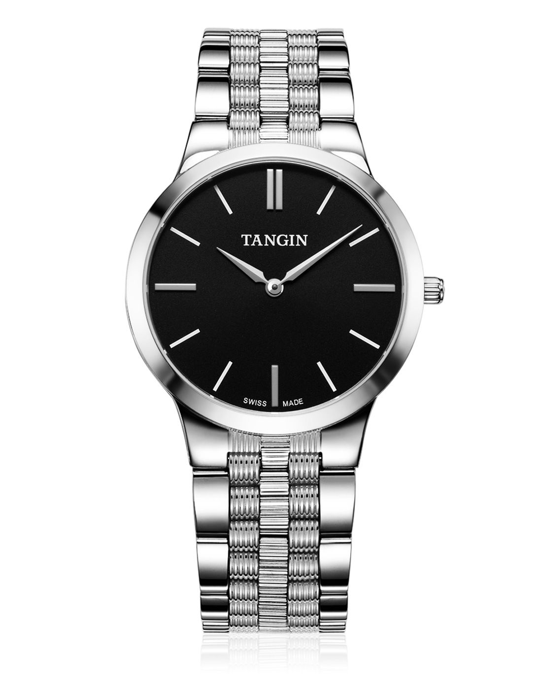 天骏tangin〔大条钉简约〕时尚石英钢带男表