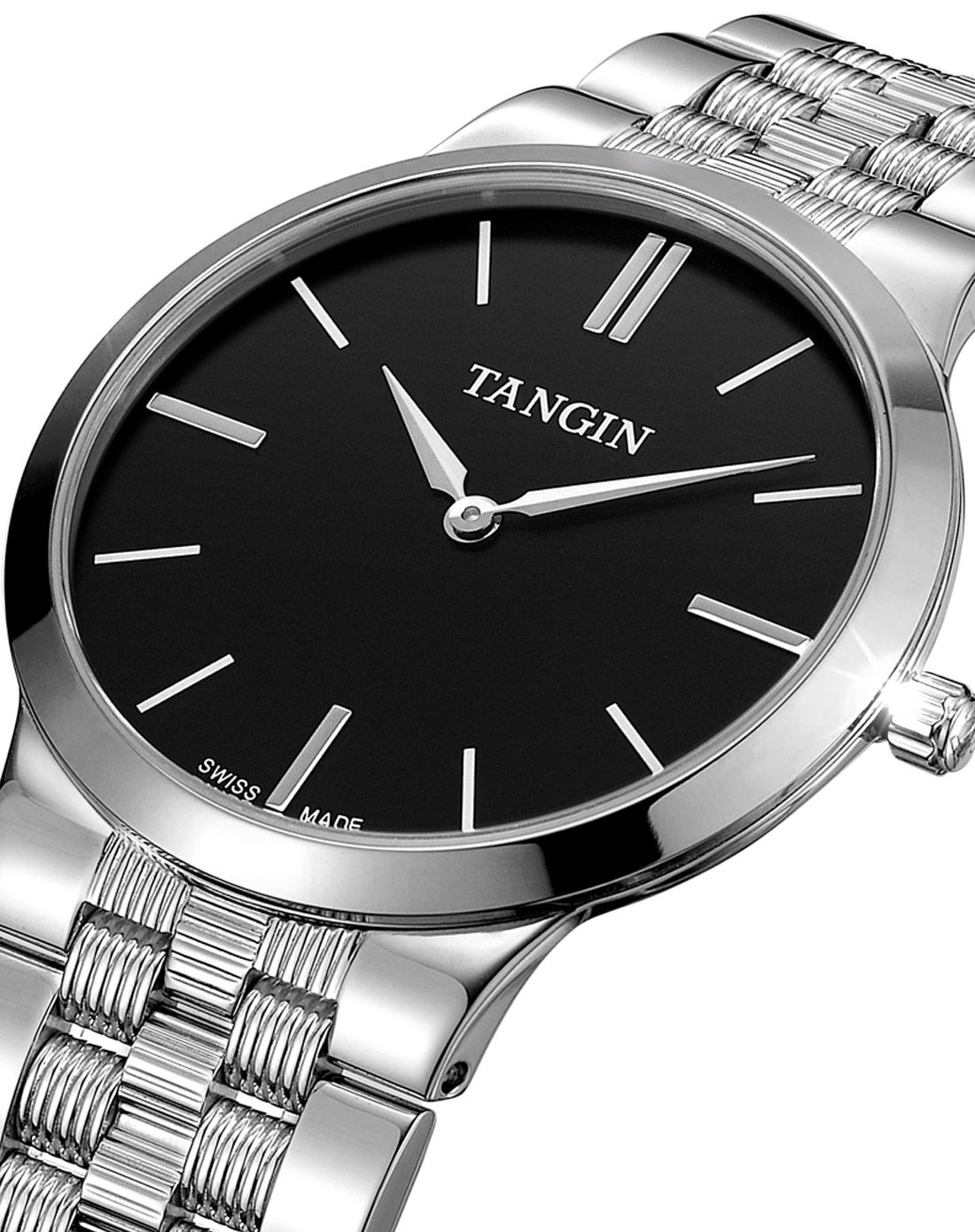 天骏tangin〔大条钉简约〕时尚石英钢带男表