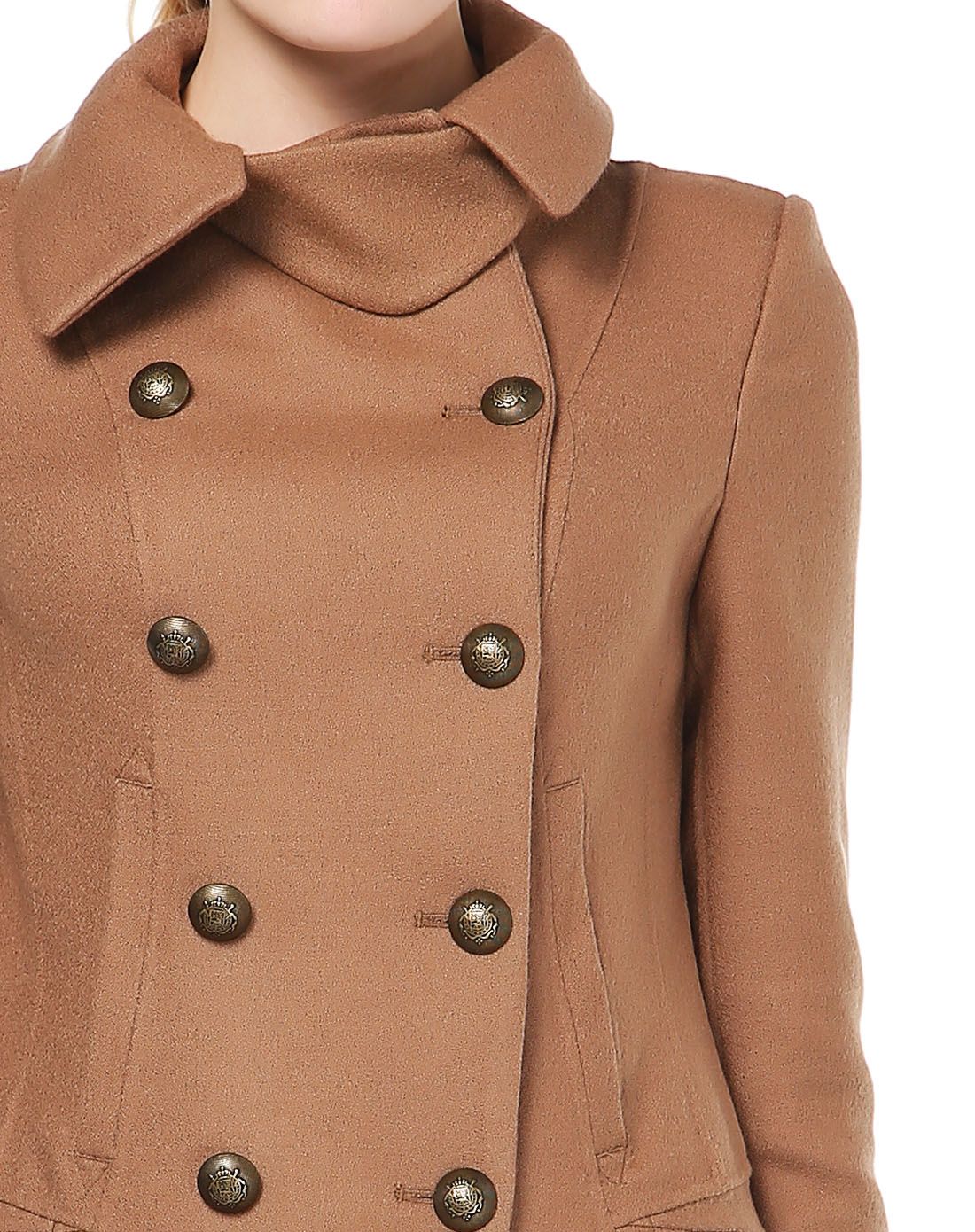 深驼色大方时髦长袖长款外套