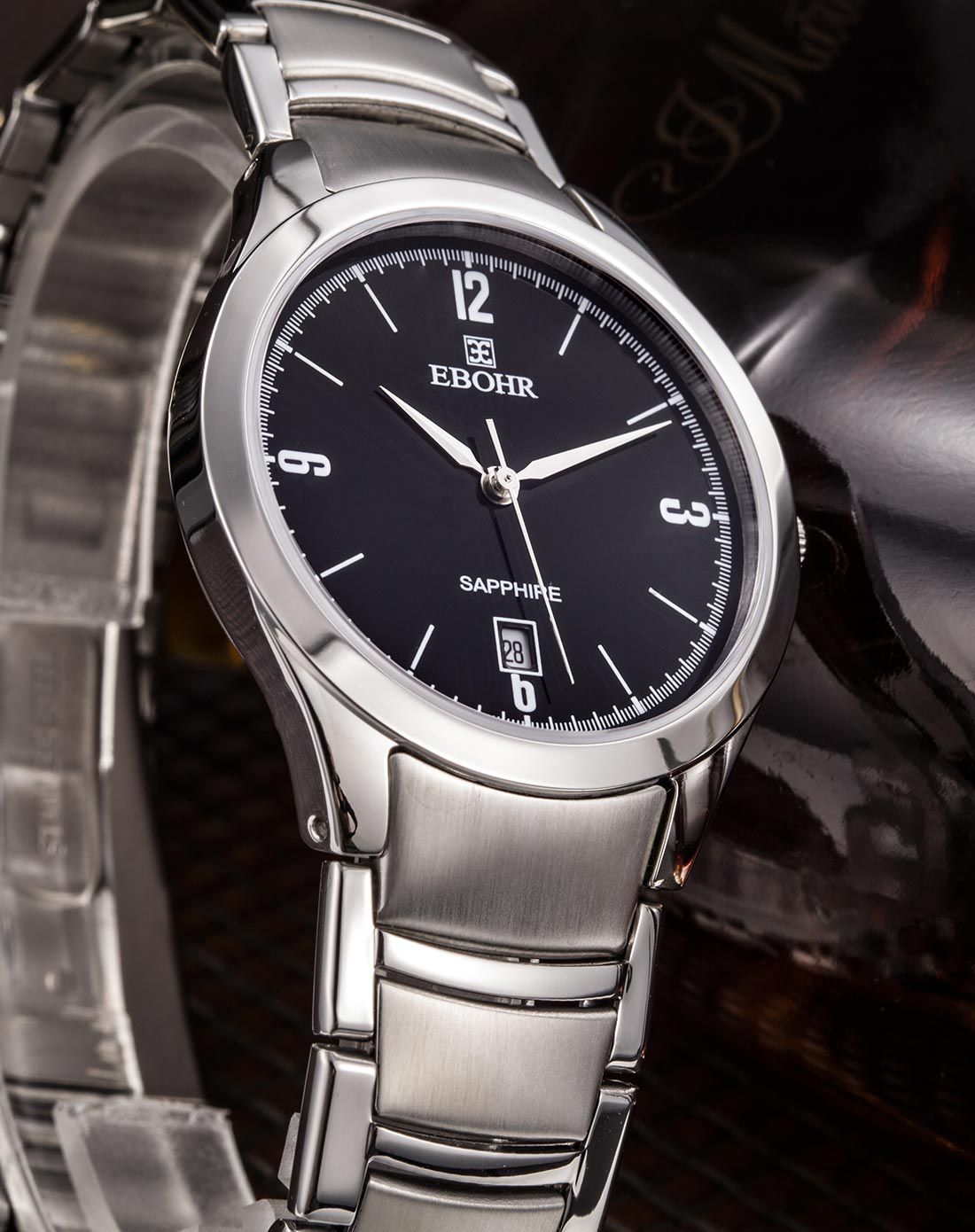 依波【专柜同款】简约百搭单日历石英男表