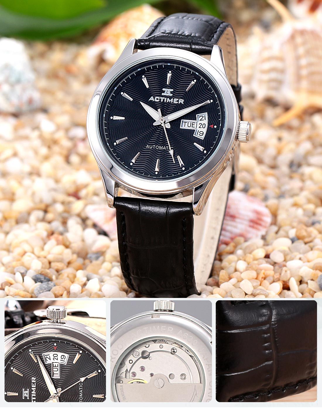 古典表西铁城美优达机芯自动机械男表