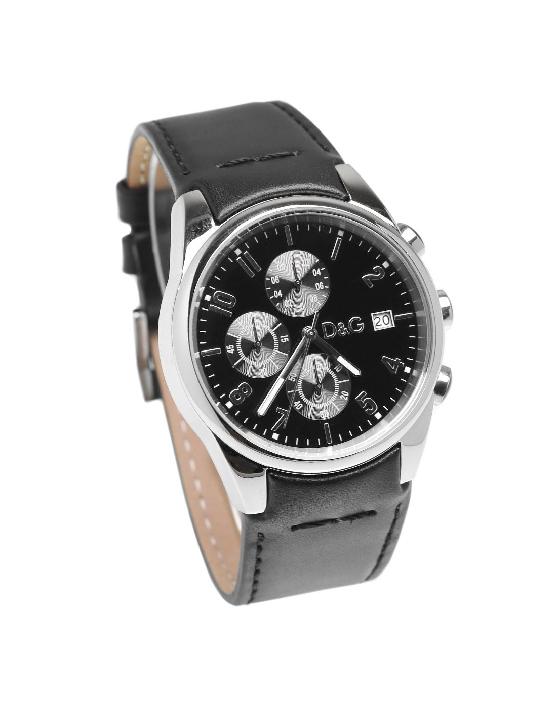 d&g经典时尚三眼计时石英男表