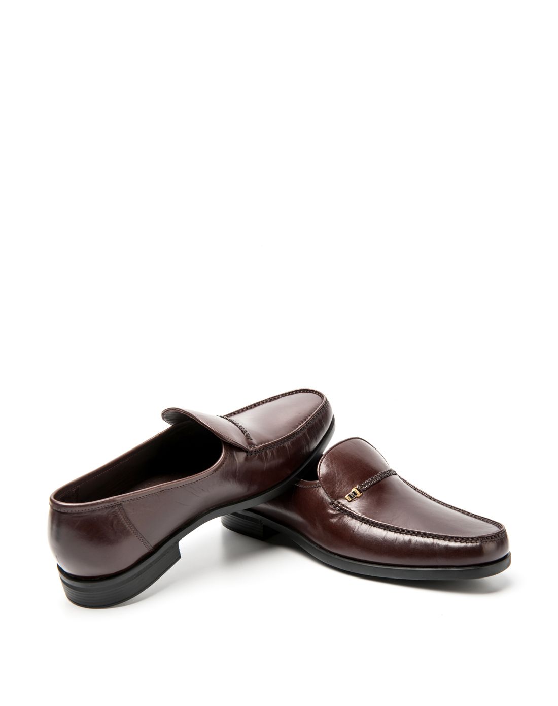 路宝rover 啡色袋鼠皮商务皮鞋