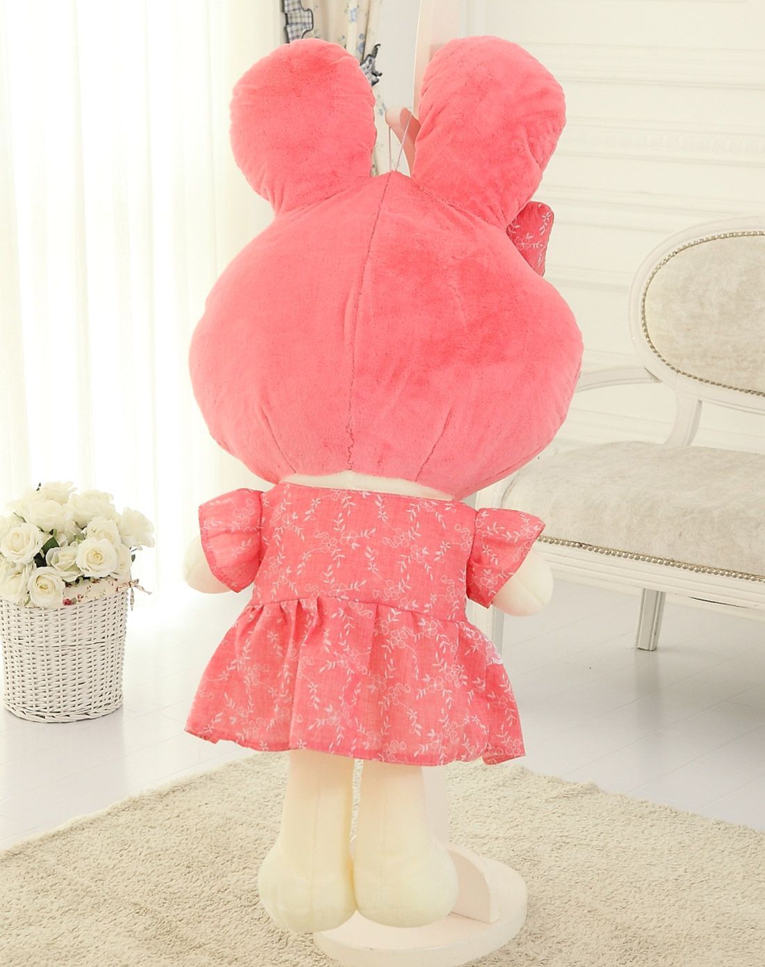 可爱粉色公主兔公仔50cm