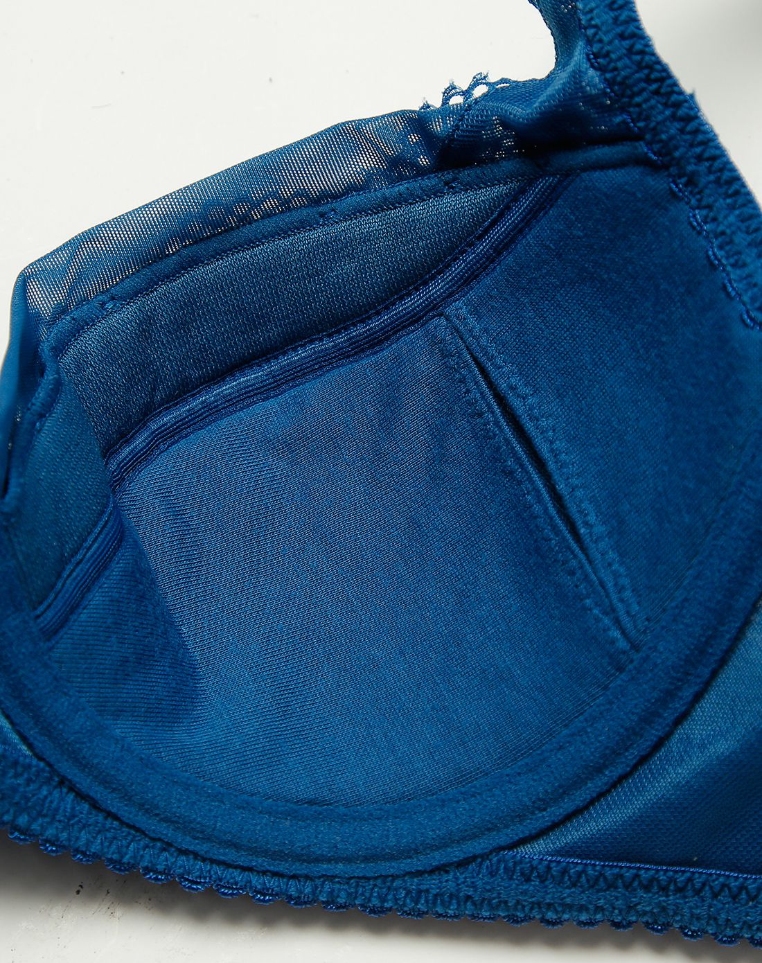 triumph蓝绿色蕾丝性感3/4薄杯文胸