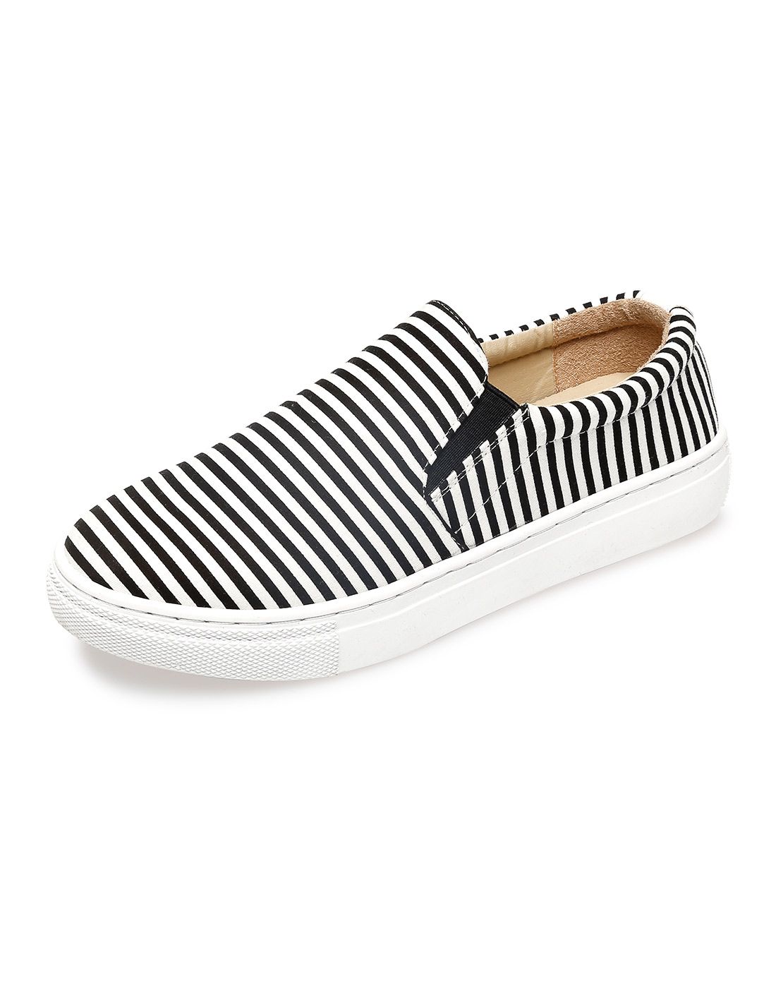 米基miji鞋子专场15年新款黑白条纹真皮内里乐福鞋-唯品会
