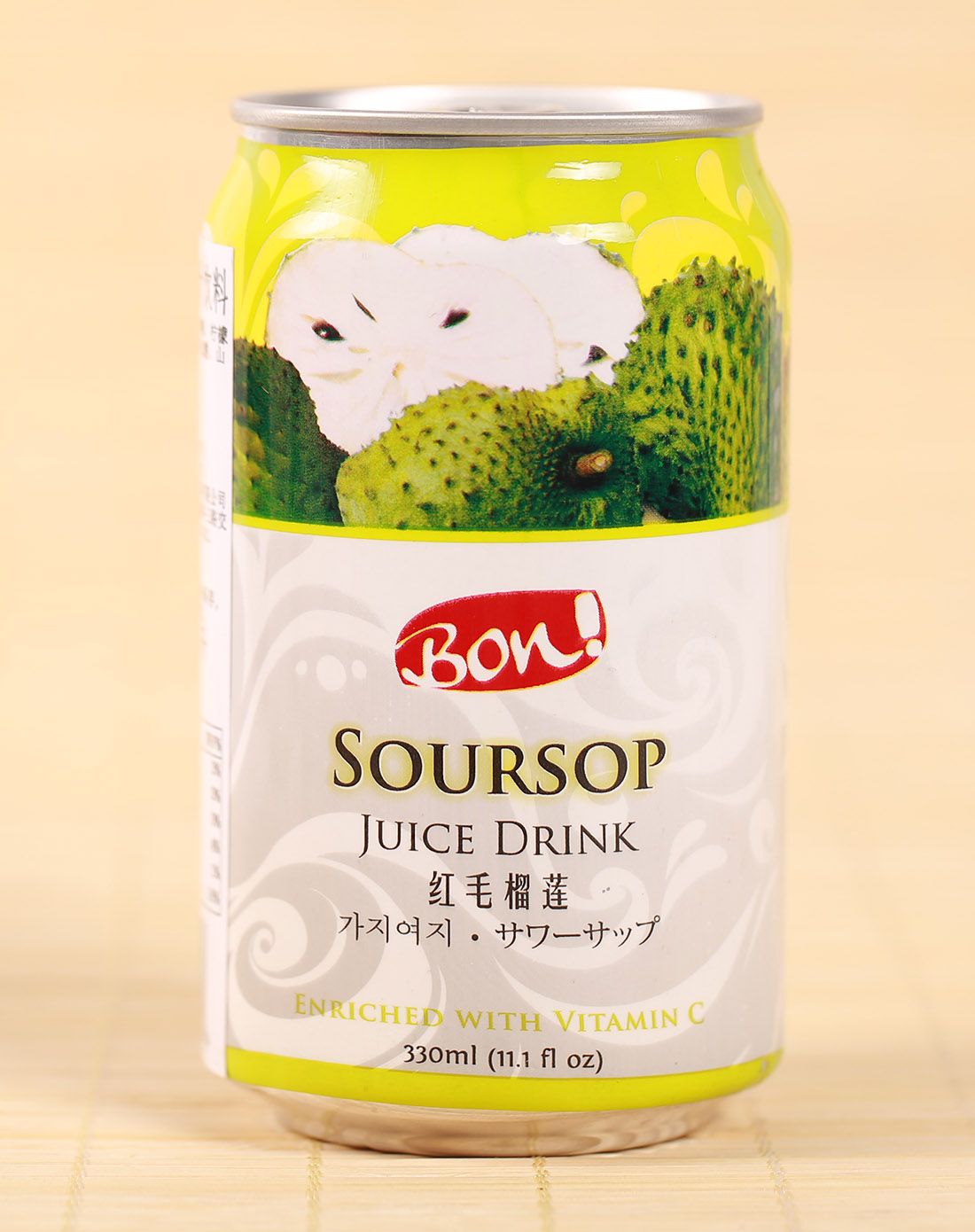 bon 酸甜红毛榴莲果汁 新加坡原装进口热情果汁330ml 二件起售