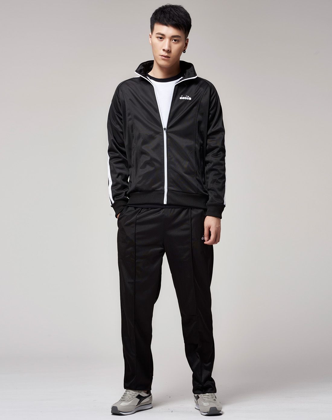 迪亚多纳 男款黑色秋冬新款运动套装健身套装
