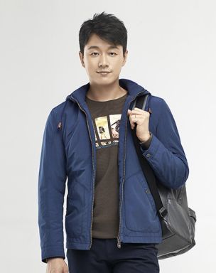 佟大为同款 时尚连帽 宝蓝色长袖夹克