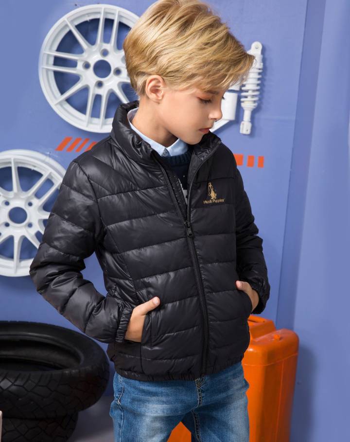 暇步士童装儿童羽绒外套冬装新款男童时尚立领