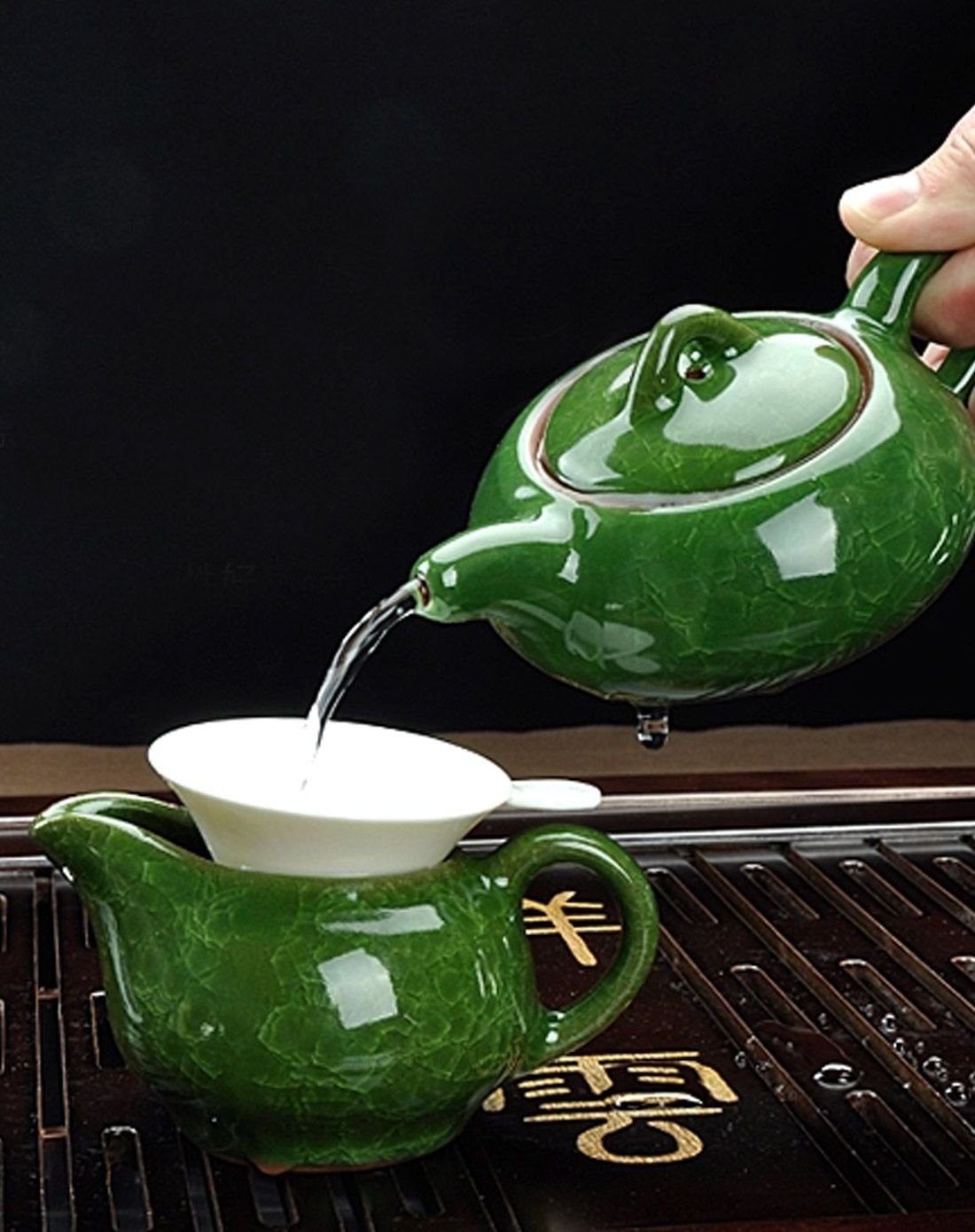 柯木秀典-冰裂翡翠茶具套装