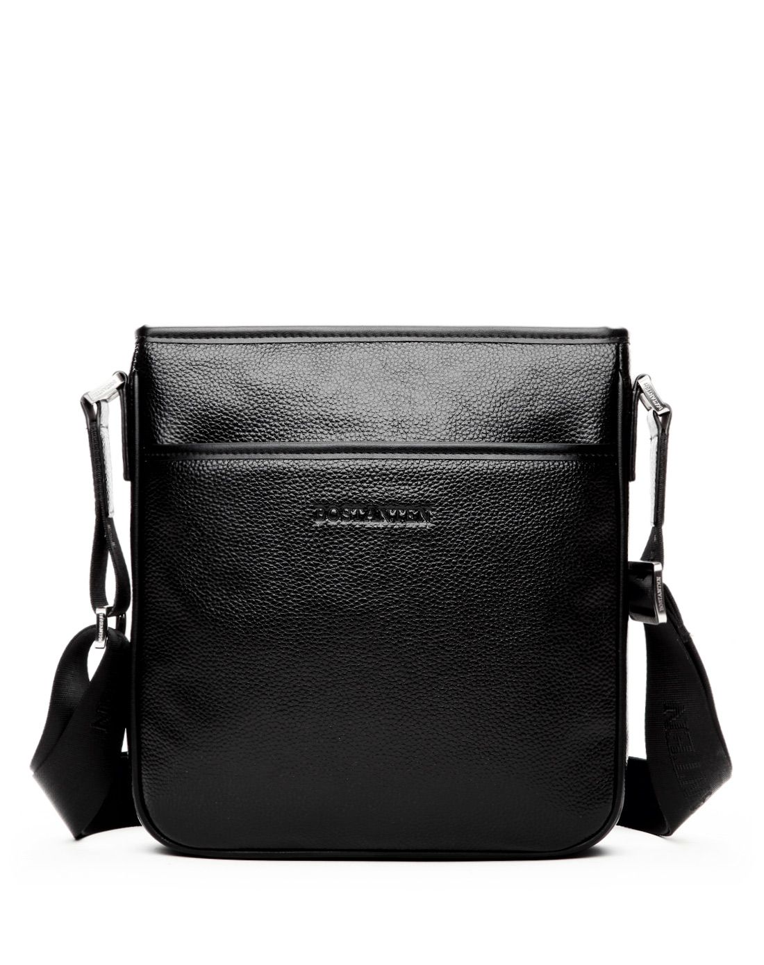 波斯丹顿bostanten男女包混合专场男士黑色牛皮经典商务单肩包(软牛皮