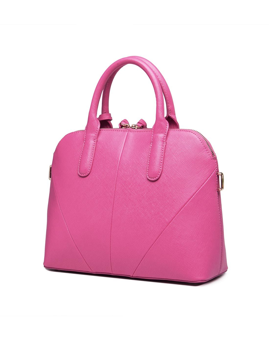 麦包包集团时尚箱包专场浪美 玫红色时尚大咖手提斜挎包-唯品会