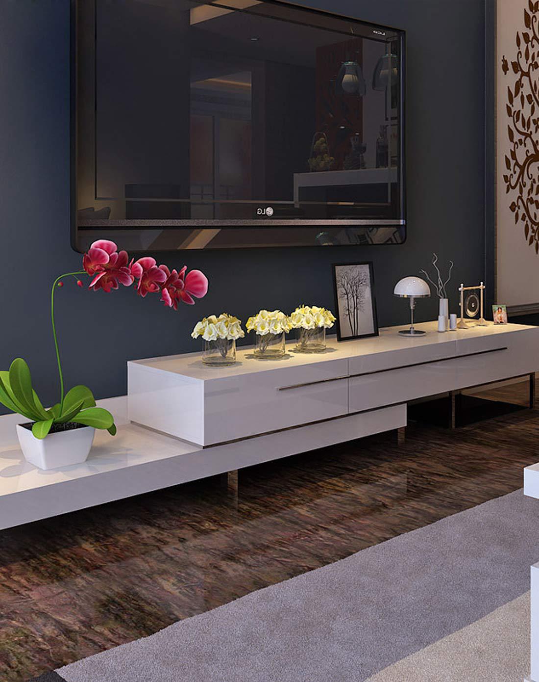 简约钢琴烤漆伸缩电视柜