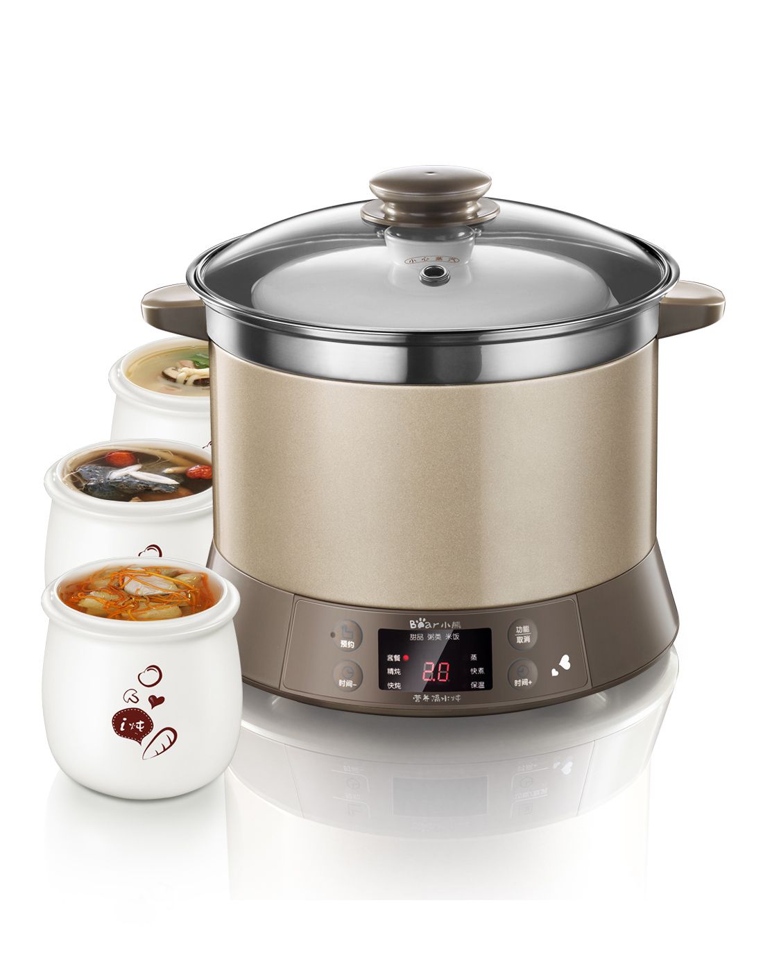 5l不锈钢电炖盅,快炖/精炖/快煮/蒸