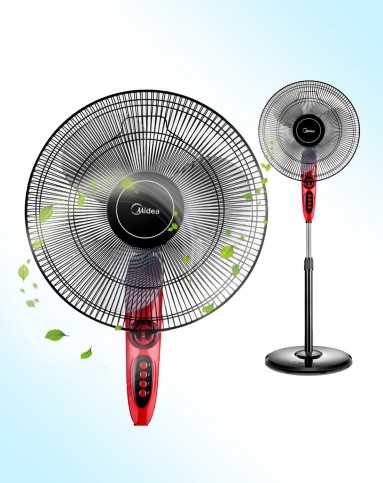 美的midea风扇三叶机械3档风速2h定时静音摇头落地扇-唯品会