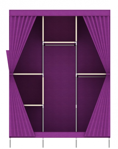 现代时尚大容量储物柜防尘布衣柜紫色