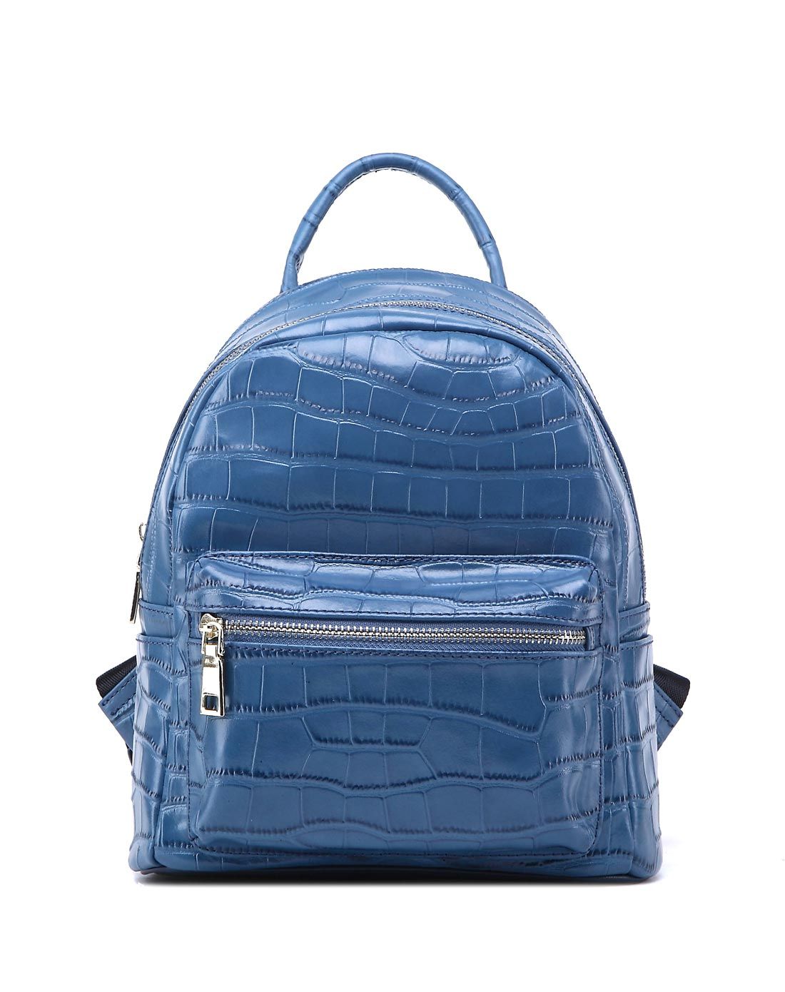 妮维奥neverout女包专场女款宝蓝色鳄鱼纹牛皮时尚背包/小号-唯品会