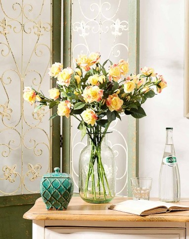 格林玻璃花瓶b款小号 多头迷你小玫瑰10支